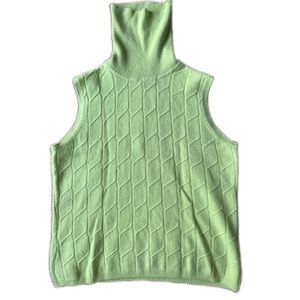 Lime green cashmere Womens SP turtleneck